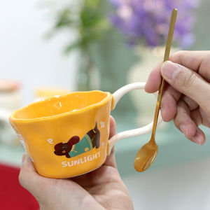 Cốc Cà Phê Gốm Sứ Cỡ Nhỏ Thiết Kế Dài Tay Cầm Hoạt Hình Dễ Thương Của Yi Cheng De Collaborative Siêu Thị Thương Mại