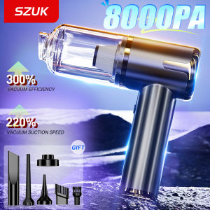 SZUK Portable Car Vacuum Cleaner 8000Pa Powerful Wireless Vacuum Cleaner Strong Suction Handheld Mini Vacuum Cleaner for Car