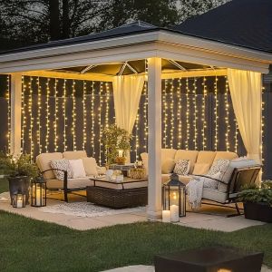 Holiday LED Curtain 8Modes Remote Control Lights USB Wedding Garland for Bedroom Living Room Decor Birthday Garden Decorations