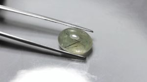 7.35 ct พลอยแท้ พลอยดิบ พรีไนต์ (Prehnite) ทรงไข่หลังเบี้ย สีเขียว แอฟริกา