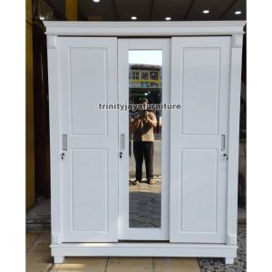 Lemari Pakaian 3 Pintu Sliding Duco Klasik 18ml Premium/trinityjayafurniture