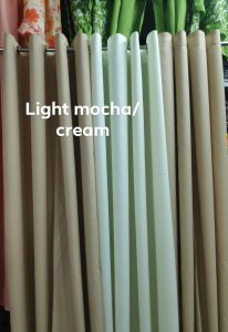Ontario brown ring curtain 3in1 and per pc cretona cotton fabric
