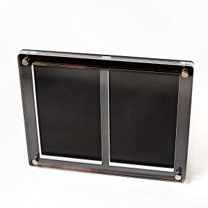 Takara Tomy | 2-Slot Graded Card Stand Black Acrylic Display Holder for PTCG Rating Card Pokemon Yu-Gi-Oh Trading Cards Crystal Clear Edges