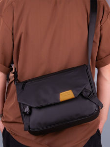 Casual Mens Shoulder Bag 2025 New Style Large Capacity Commuter Crossbody Bag with Flip Cover Horizontal Oxford Fabric Bag