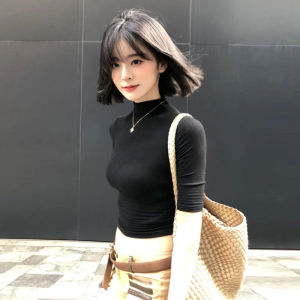 CHANGTONG | Spring Popular Style Korean Fashion Slimming Black T-Shirt
