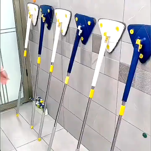 Buy 1 get 1 360° Rotatable Mop with Extruder Free Hand Wash Lazy Mop for Floor Cleaning Wall Glass and Ceiling Sewage Separation Wet and Dry Self Washing Triangle Mop Rotatable Cleaning Mop