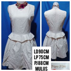 MINI DRESS GAUN PESTA PUTIH(PIVE PLUS) 330