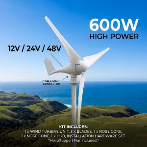 600W 3/5 Blade Wind Turbine With 12V/24V Options Suitable For Home Farm Wind Power Systems