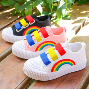 Rainbow Canvas Sports Shoes for Toddlers And Preschool Children Breathable Casual Low Top Shoes for Boys And Girls