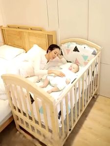 Tempat Tidur Bayi Kayu Solid Box Bayi Lipat Multifungsi Baby Crib Box TempaTidur Bayi 0-3 Tahun