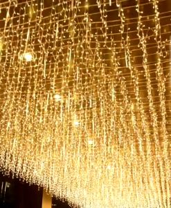 Dây đèn Led mành thả rũ trang trí trong nhà và ngoài trời dài 6 mét 12 mét ánh sáng vàng