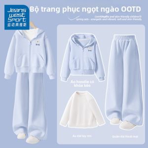 JEANSWEST SPORT | Bộ Quần Áo Hoodie Mùa Xuân Cho Bé Gái 3 Món