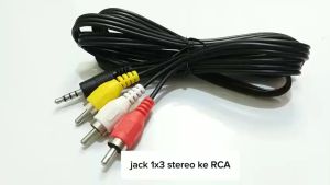 Kabel AV in Adapter 3 RCA Male to Jack 35mm & Kabel 1 Jack Mini ke 3 Jack RCA