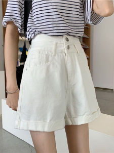 Quần Short Denim Cạp Cao Dáng Chữ a Rộng Rãi Mùa Hè Cho Nữ Quần Short Denim Mỏng Dáng Chữ a Ôm Vừa Vặn Thời Trang Mỹ