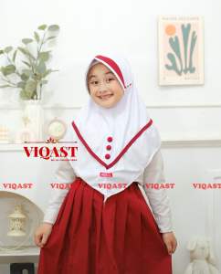 Hijab Anak Sekolah Ayumi Serut 6-10 Tahun bahan kaos super premium Jilbab Anak sekolah putih Kerudung Anak perempuan pramuka