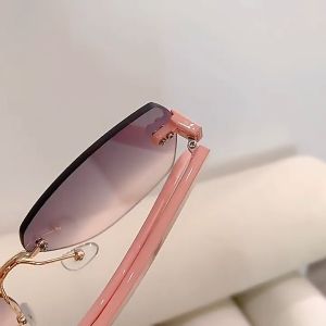 Kacamata Hitam Tanpa Bingkai Bentuk Kotak Persegi Desain Mewah Untuk Pria Wanita Sunglass Anti UV Import Murah K7 16050