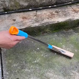 Stainless Floor Brush 304 steel wire brush With Wood Handle  Floor Scrub Brush Heavy Duty long handle cleaning brush washing floor broom steel 20/30/50CM