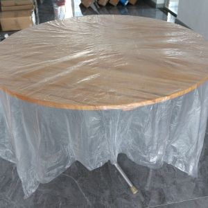 Disposable Tablecloth Plastic Film Thickened Hotel Red Transparent Rectangular round Home Use round Table Dining Cloth Table Mat