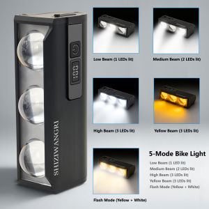 2-Color Light Bike Light Deadline Headlights 3LED/4LED with LCD Display Bicycle Light 4000 Lumens Headlamp Cycling Flashlight