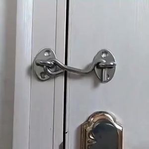 Door/Window Stainless Steel Heavy Duty Privacy Hook and Eye with Screw 3-10 Inch Gate Latch Barn Door Easy Lock Window Wind Hook