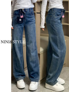 Retro High Waist Wide Leg Jeans Womens Slim Fit Loose Drapey Small Size Straight Cut Pants Casual Style Zipper Closure