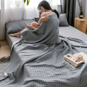 Soft Skin-friendly 3-layers Gauze Towel Blankets Cotton Nap Air Conditioning Blanket Breathable Summer Bedspread