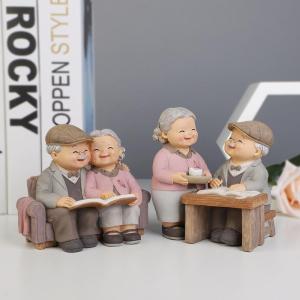 MOLORE | Elderly Figurines Home Decoration Golden Anniversary Gift