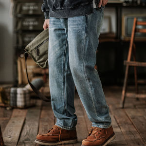 American Retro Washed Loose Straight Leg Jeans Mens Spring Autumn Casual Brand Ameika Casual Long Pants for Youth