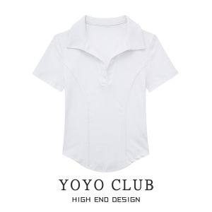 Áo Thun Tay Ngắn Cổ Polo Không Đều YOYO CLUBB Dành Cho Nữ Mùa Hè Cỡ Lớn Ôm Vừa Vặn Không Đều Xương Cá Áo Thun Thường Ngày