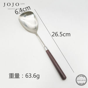 Thìa Canh Bằng Thép Không Gỉ JOJOS L. PD.Ground Có Cán Giả Bằng Gỗ Kiểu Dáng Cổ Điển Dùng Để Múc Súp Cho Không Gian Nhà Hàng