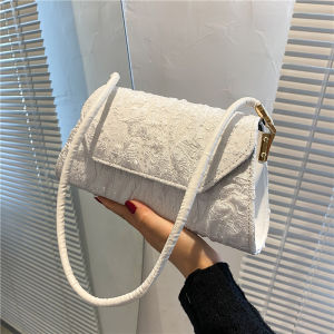 Retro Niche Design Fashionable Underarm Bag 2021 New Style Trendy Versatile Shoulder Bag Soft Surface Zipper Closure Pure Color