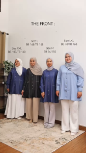 Zysku Xena | Isara Tunic  - 3 Warna | Kemeja Tunik Lengan Panjang Wanita Denim Look