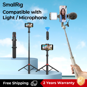 SmallRig Selfie Sticks Tripod For phone Compatible with Fill Light and Microphone with Bluetooth Remote Control for phone  Travel Vlogging Tik Tok ST-25 4729 / 4730