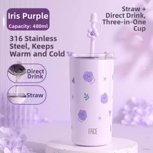 FACE | Aesthetic Summer Insulated Straw Cup