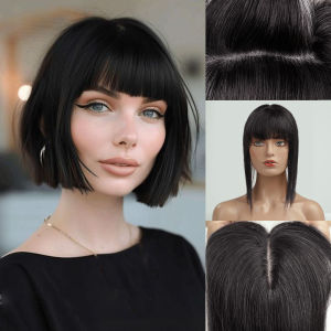 Mái Tóc Giả Ombre Nâu Tự Nhiên 10 Inch Đế Lụa Có Ba Kẹp Dành Cho Nữ Có Mái.