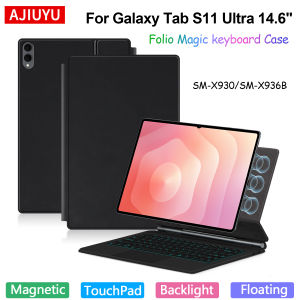 Magic Keyboard Case For Samsung Galaxy Tab S11 Ultra 14.6 Inch Case SM-X930 SM-X936B Smart Cover Multi-touch TouchPad Backlight