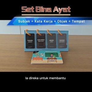 Kad Bina Ayat SVOP Kata Kerja Tempat Sentence Building Speech Delay Kad Imbas Bahasa Melayu Bahan Bantu Mengajar Autism Speech Therapy ABM BBM Sentence Building Bahasa Malaysia