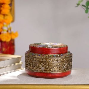 ไม้เนื้อแข็งกล่องเครื่องประดับวินเทจสร้อยคอต่างหูเครื่องประดับบ้านห้องนั่งเล่นโต๊ะเก็บของไม้