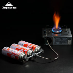 CAMPINGMOON Camping Gas Stove Accessories Card Type Fuel Tank Three Supplies One Flat Gas Stove Head Long Gas Adapter