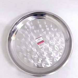 Baki Bulat Piring Oval Stainless Steel Tebal Nampan Baki Loyang Bulat Stainless Steel Baki Serbaguna