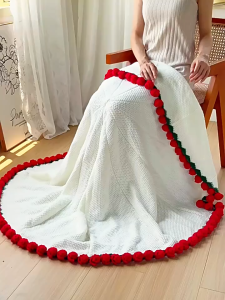 BHQ Romantic Rose Crochet Blanket Flower Edge Sofa Blankets Hand-knitted Bouquets Girlfriend Gifts