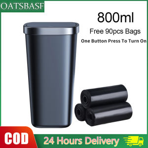 OATSBASF Portable Car Trash Can Bin 800ml With ​Lid Waterproof Storage Bin Car Storage Box Trash Can Car Accessories Car Trash Bin Car Garbage Can Mini Vehicle Trash Bin