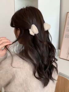 1pcs Sweet and Lovely Plush Cat Ear Hair Clips for Women Side Clips Bangs Broken Hair Small Claw Clips
