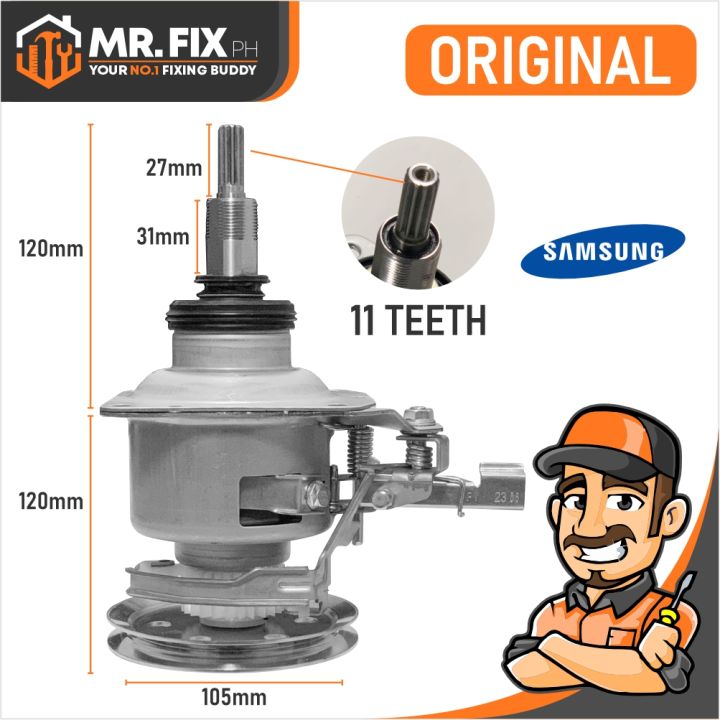 LG Washing Machine Clutch Assembly Gearbox Shaft (11 Teeth) Brand New