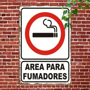 CIFbuy | Retro Metal Smoking Sign 20x30cm - Weather-Resistant Farmhouse Wall Decor for Indoor/Outdoor Man Cave Garage Bar & Aviation Gi