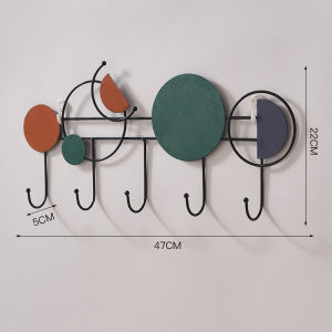 Luxury Wall Mounted Coat Hooks Iron Material Entrance Hall Decorative Hooks for Hanging Clothes And Hats No Drilling Required
