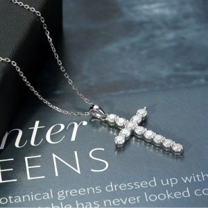 925 เงิน สร้อยคอเพชรโมอิส 100% สำหรับผู้หญิง คอเพชรโมอิสสำหรับผู้หญิง 925 เงิน สร้อย