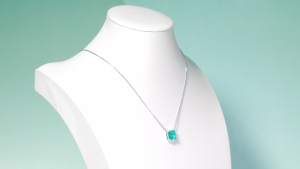 S925 Sterling Silver Pendant for Her Square Shape Asscher Cut Synthetic YAG Paraiba 10mm Anniversary Gift