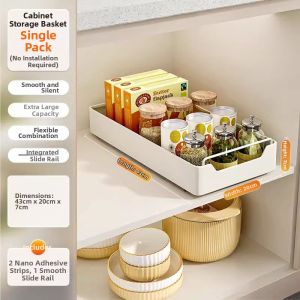 DANBIYIN | Pot Storage & Spice Rack Sliding Deep Cabinet Pull Out Basket