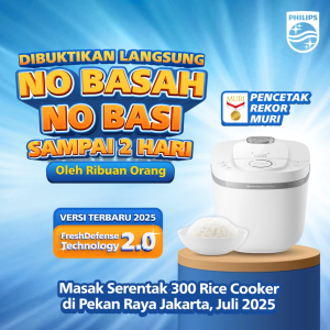 Philips Digital Rice Cooker Penanak Nasi 1.8 L - 3000 Digital Series HD4716/30 - 16 Menu Masak - Anti lengket - FreshDefense Technology - 400 Watt